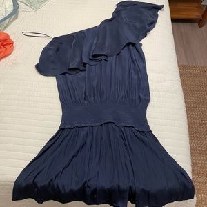 Navy Ramy Brook One-Shoulder Dress
